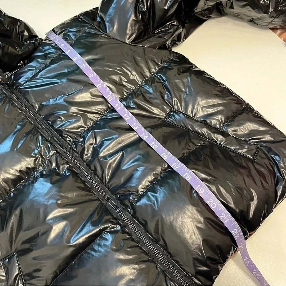 Alice + Olivia Durham black leopard print reversible puffer jacket size small - Picture 13 of 14